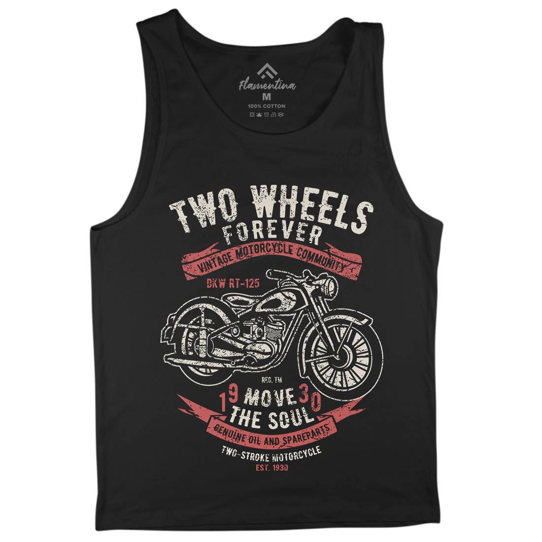 Two Wheels Forever Mens Tank Top Vest Motorcycles A187