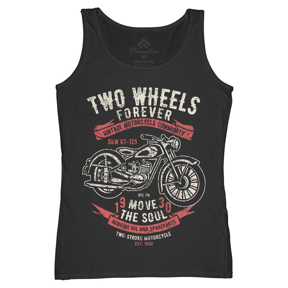 Two Wheels Forever Womens Organic Tank Top Vest Motorcycles A187