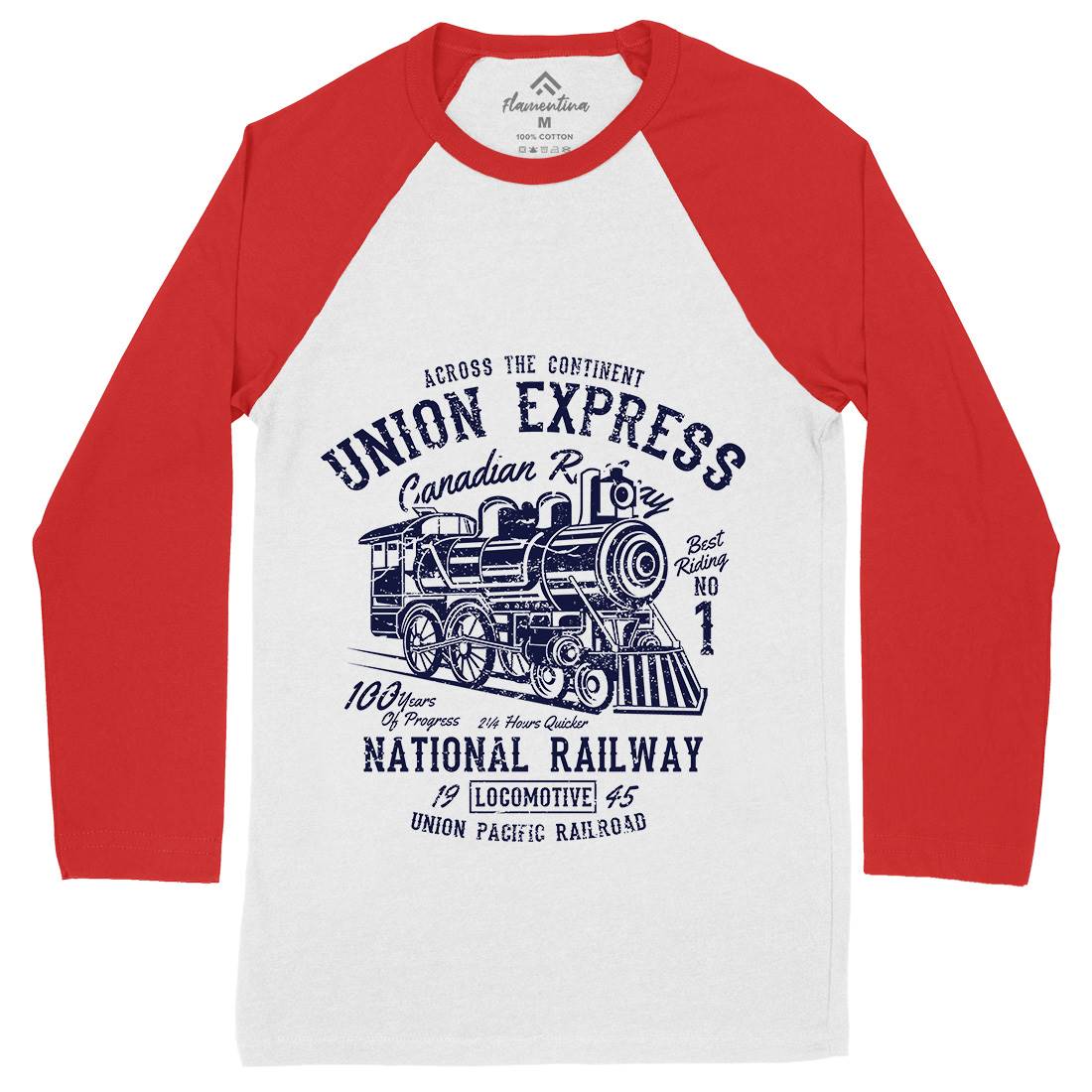 Union Express Mens Long Sleeve Baseball T-Shirt Vehicles A188