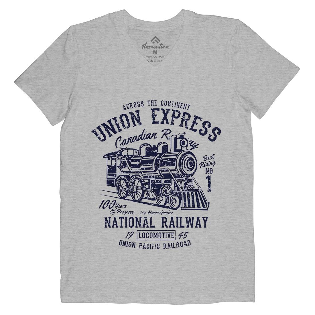 Union Express Mens Organic V-Neck T-Shirt Vehicles A188