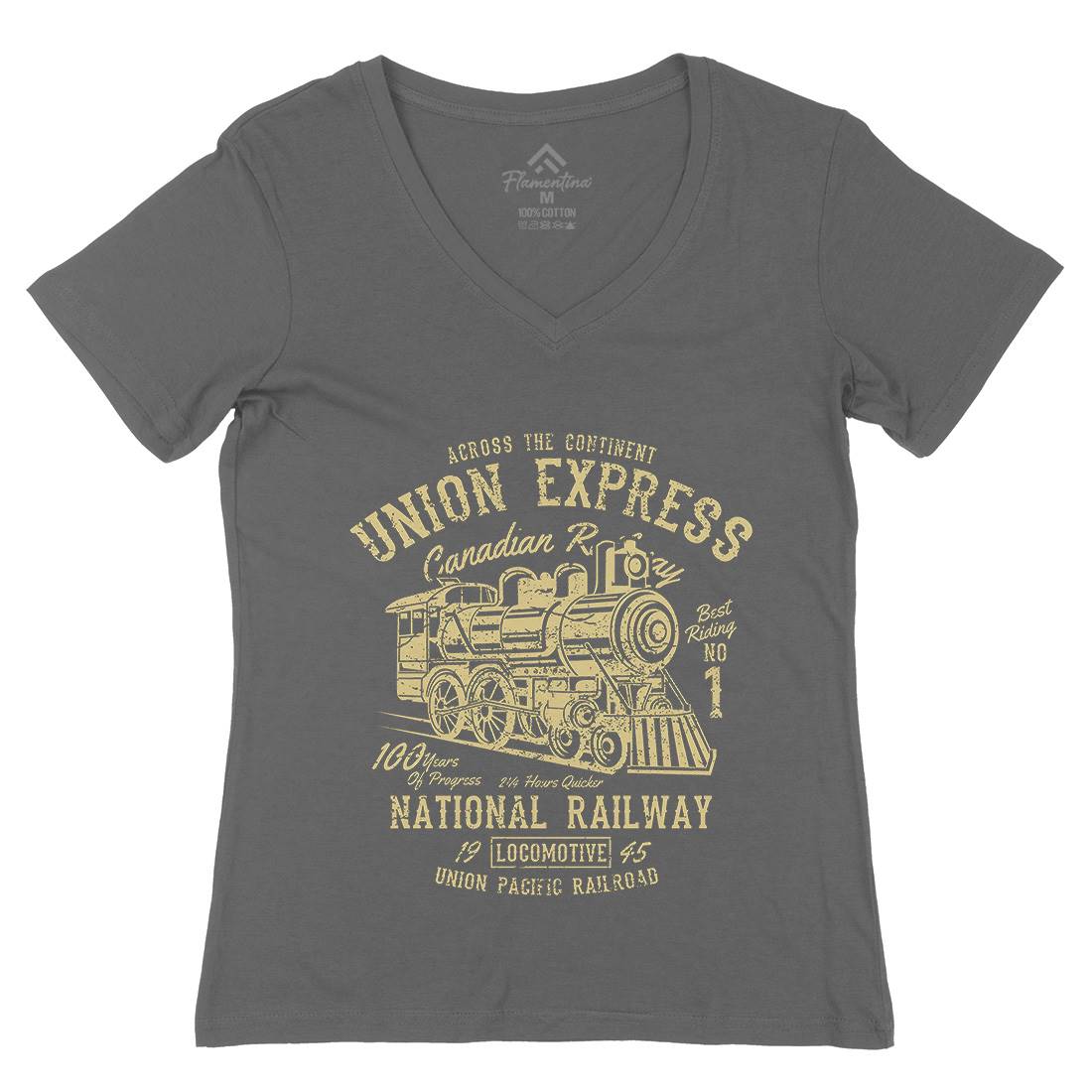 Union Express Womens Organic V-Neck T-Shirt Vehicles A188