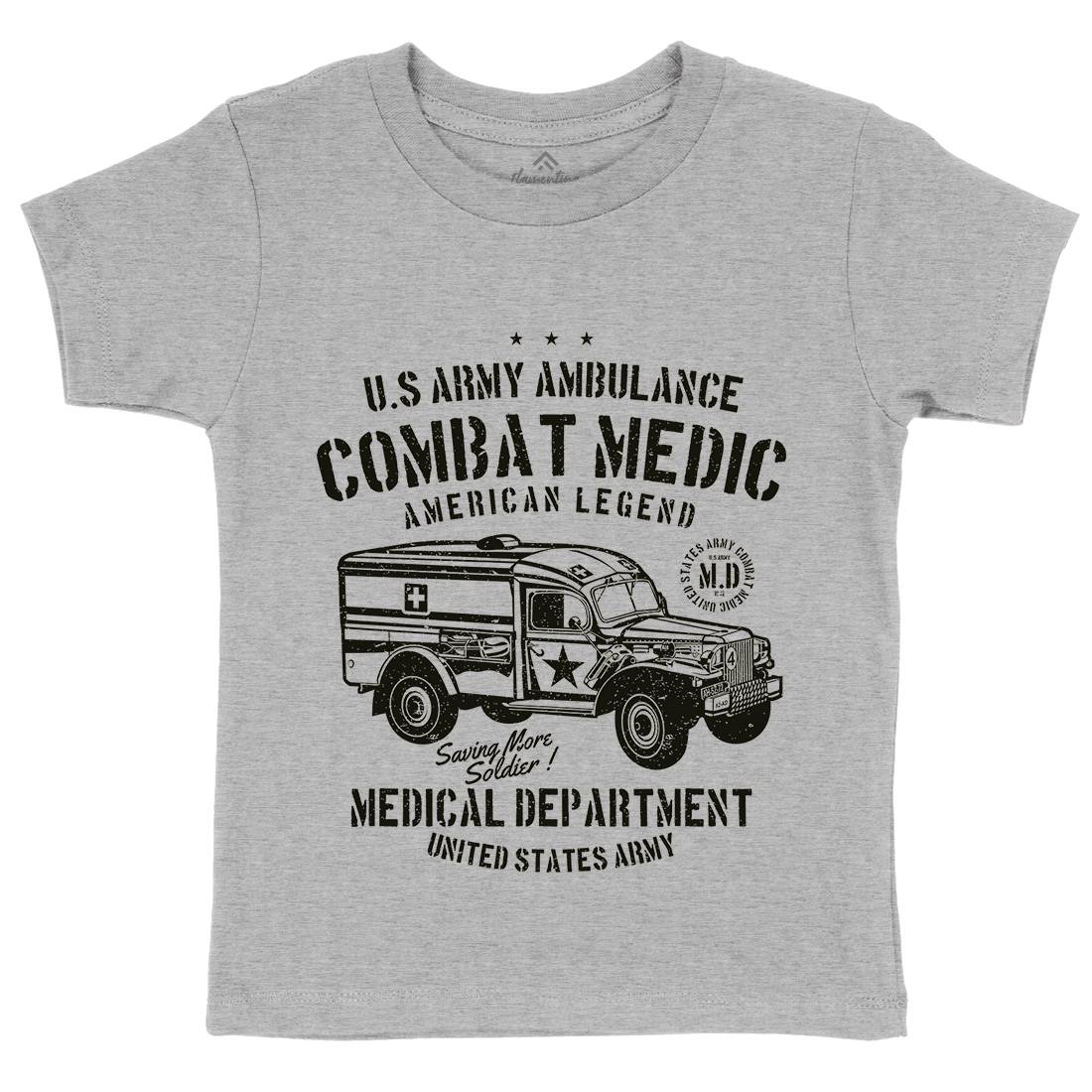 Ambulance Kids Organic Crew Neck T-Shirt Army A189