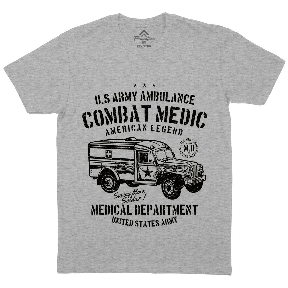 Ambulance Mens Organic Crew Neck T-Shirt Army A189