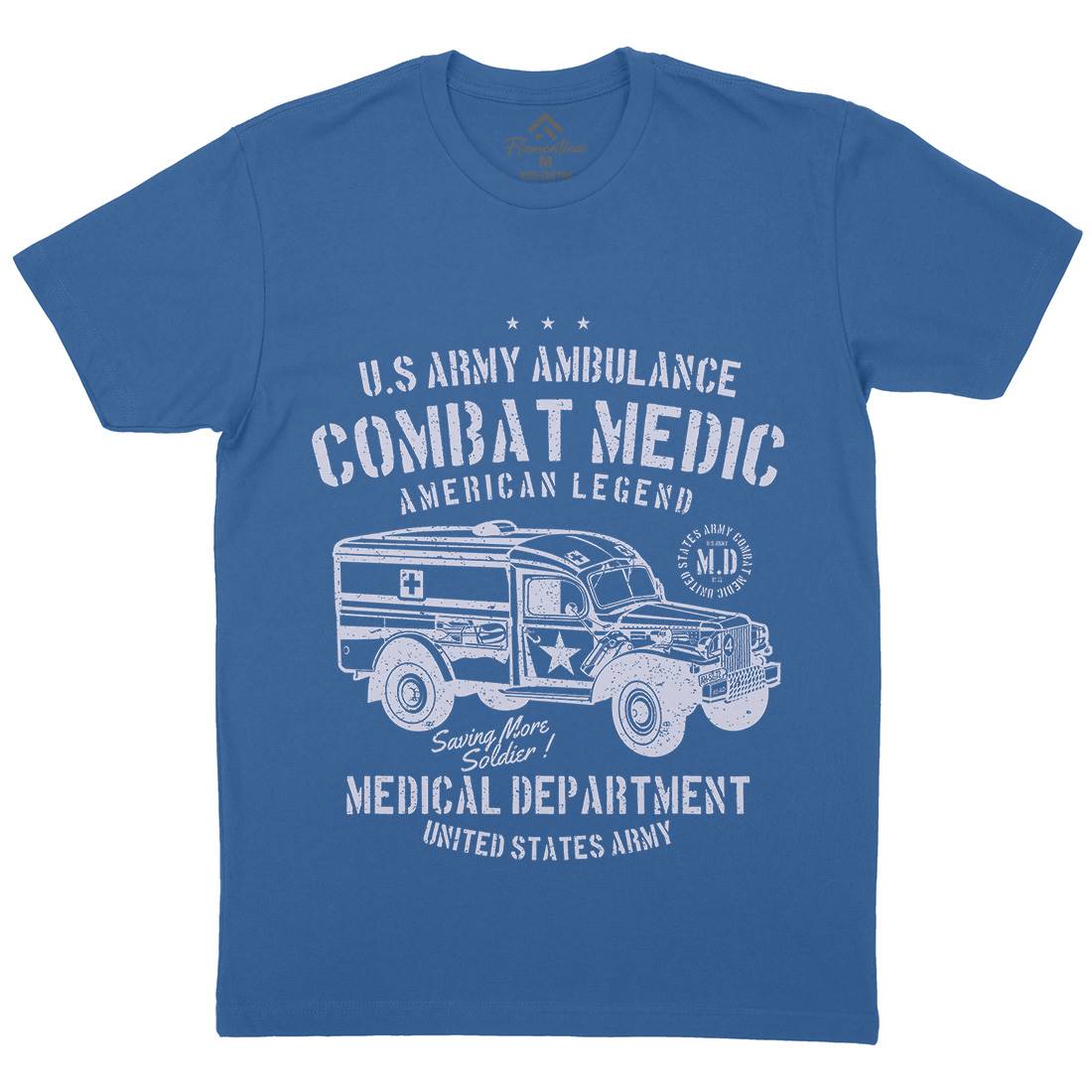 Ambulance Mens Organic Crew Neck T-Shirt Army A189