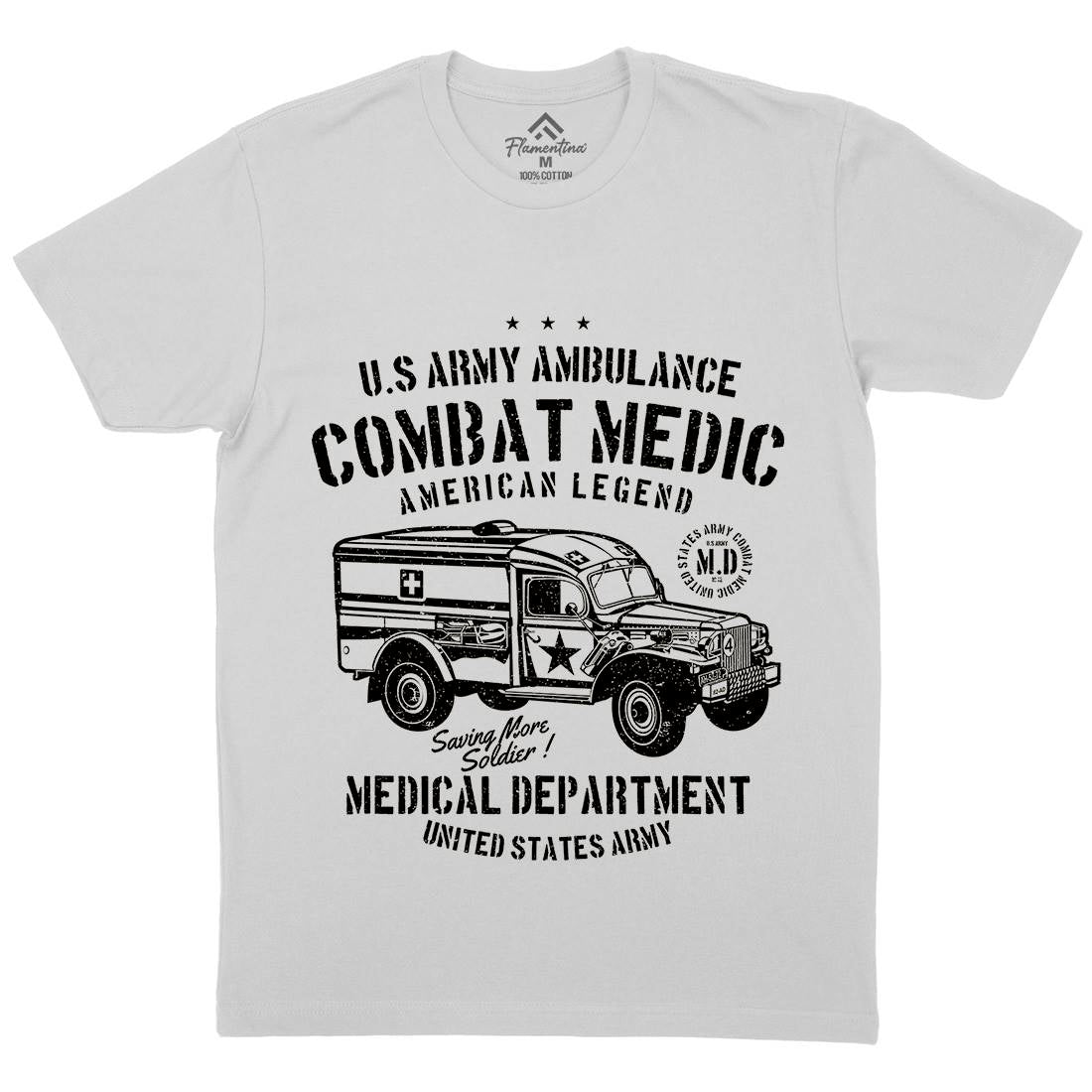 Ambulance Mens Crew Neck T-Shirt Army A189