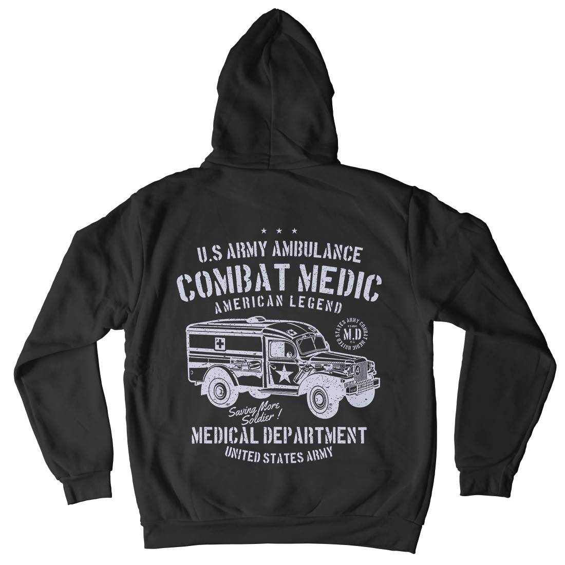Ambulance Mens Hoodie With Pocket Army A189