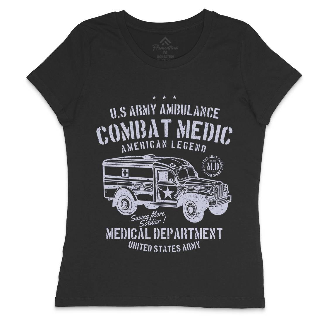 Ambulance Womens Crew Neck T-Shirt Army A189