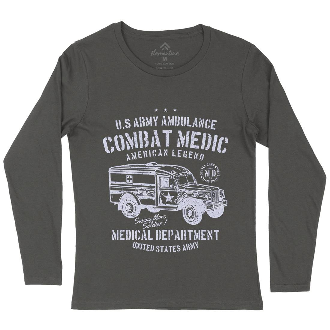 Ambulance Womens Long Sleeve T-Shirt Army A189