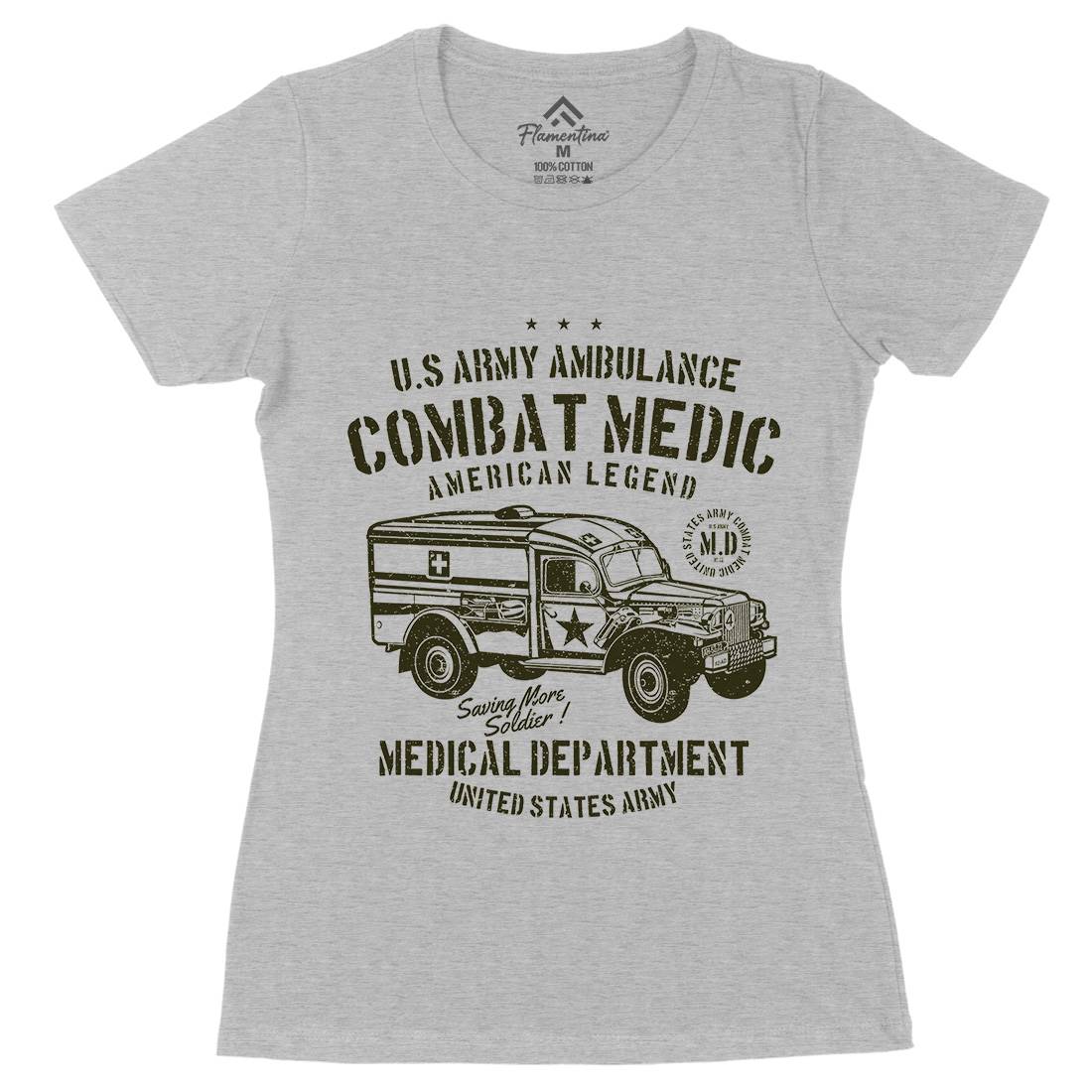 Ambulance Womens Organic Crew Neck T-Shirt Army A189
