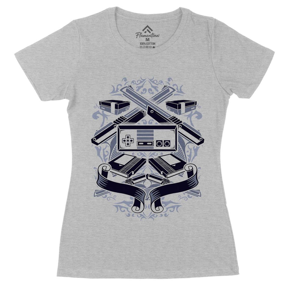Video Games Womens Organic Crew Neck T-Shirt Geek A190
