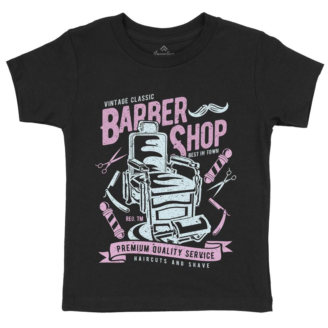 Vintage Shop Kids Crew Neck T-Shirt Barber A191