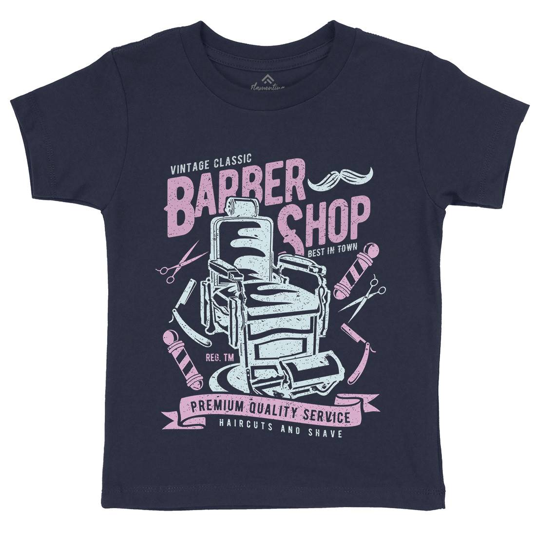 Vintage Shop Kids Organic Crew Neck T-Shirt Barber A191