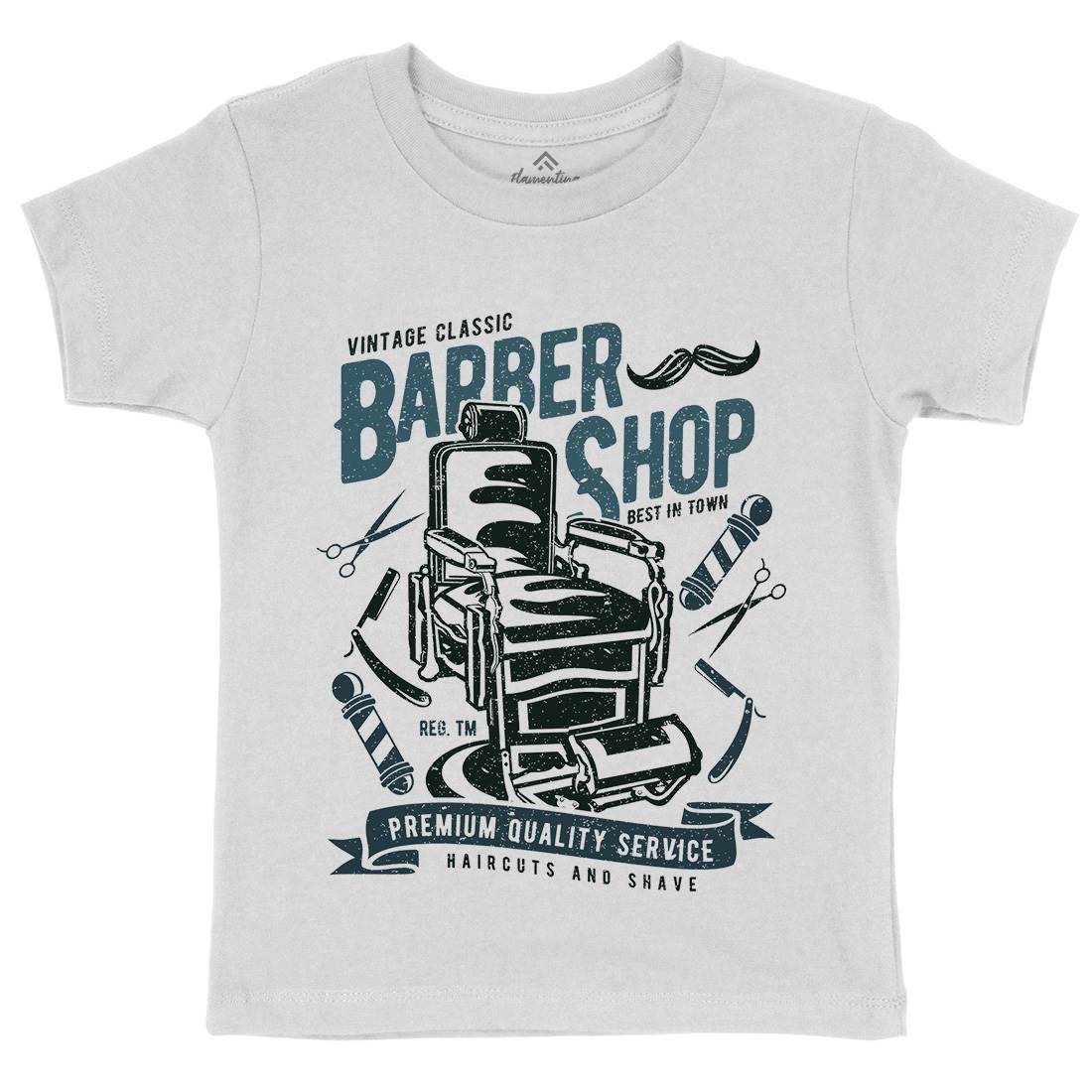 Vintage Shop Kids Organic Crew Neck T-Shirt Barber A191