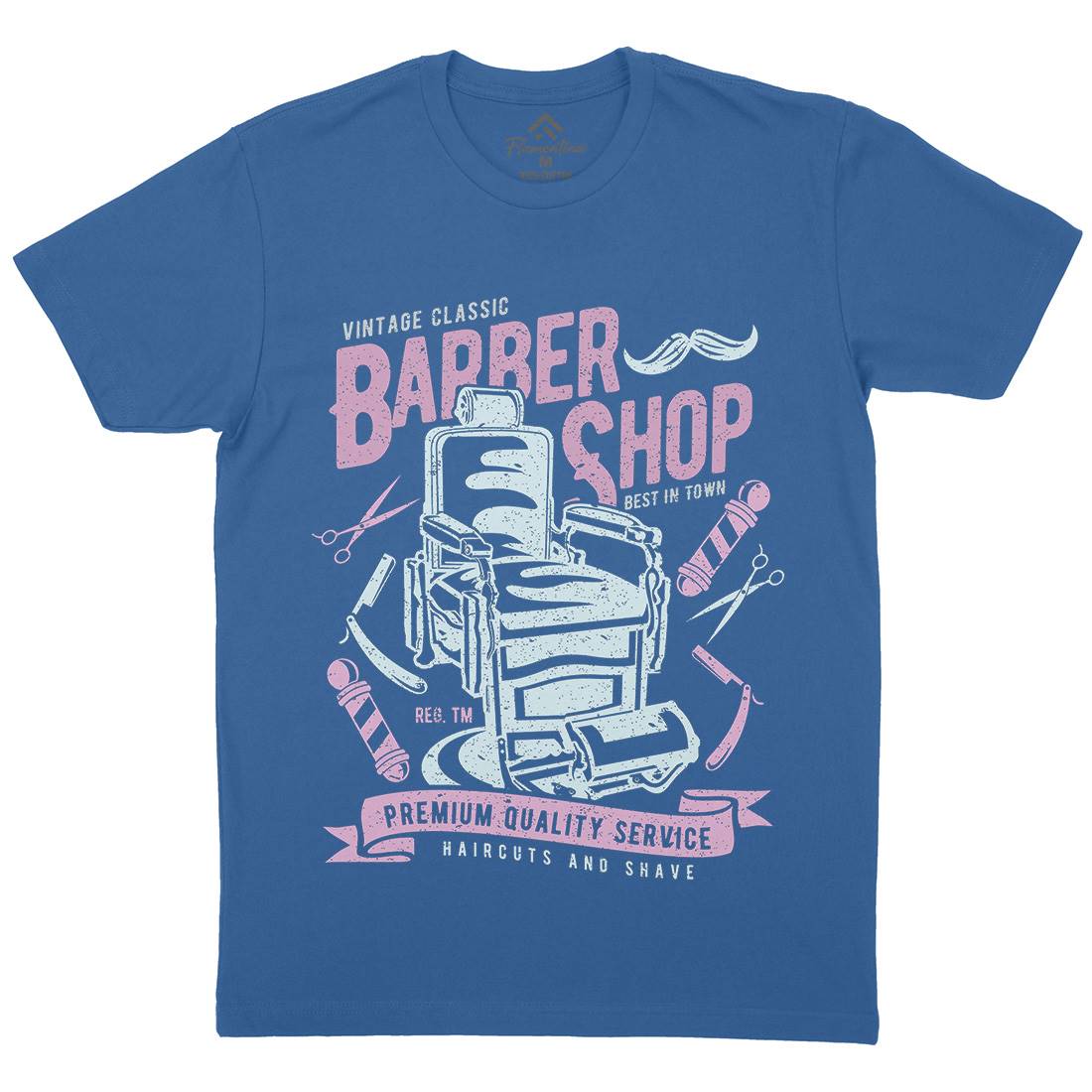 Vintage Shop Mens Organic Crew Neck T-Shirt Barber A191