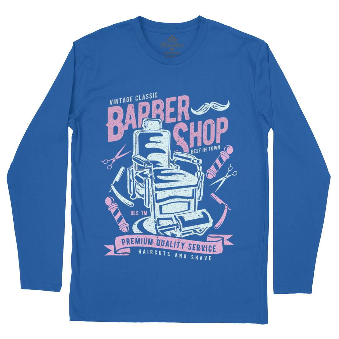 Vintage Shop Mens Long Sleeve T-Shirt Barber A191
