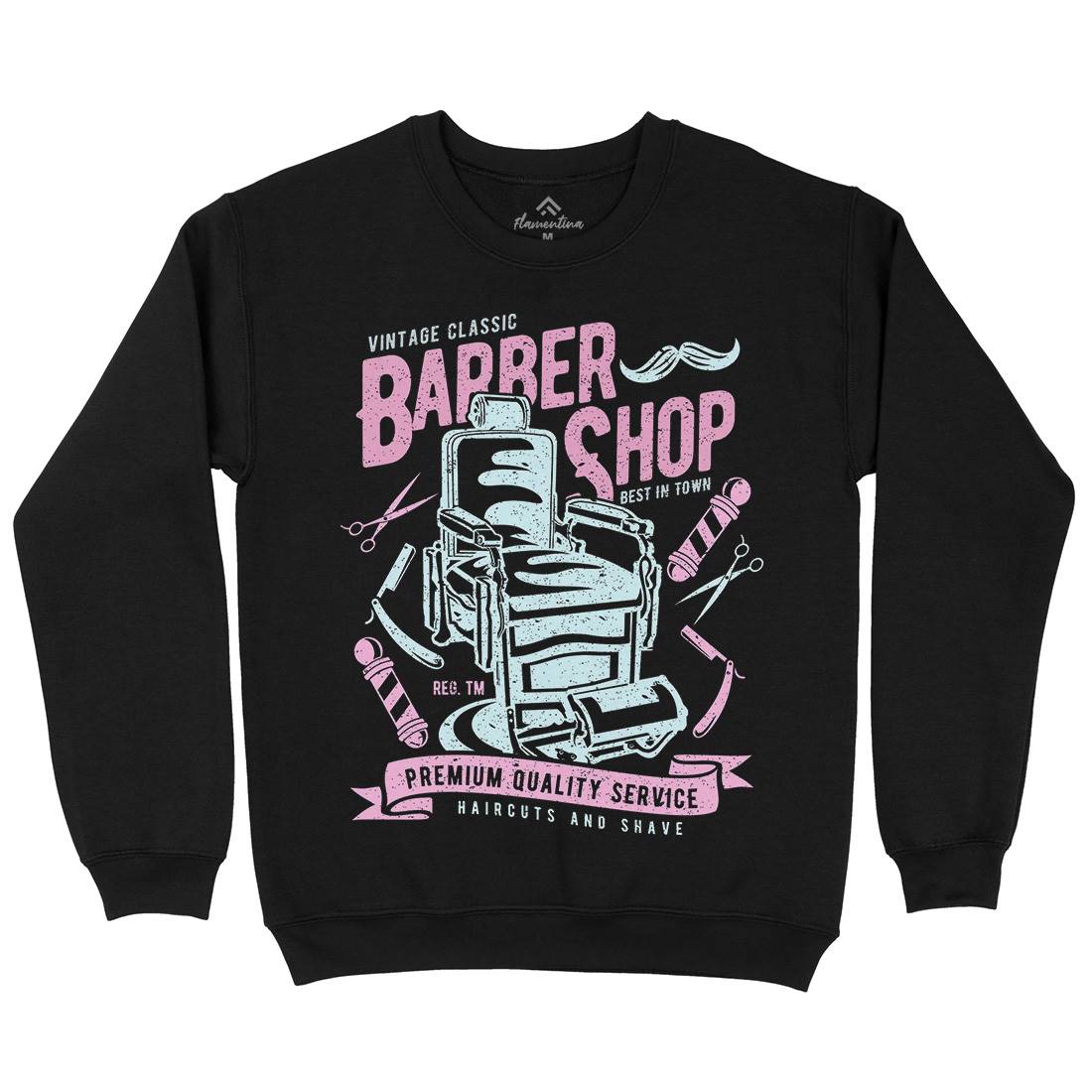 Vintage Shop Mens Crew Neck Sweatshirt Barber A191