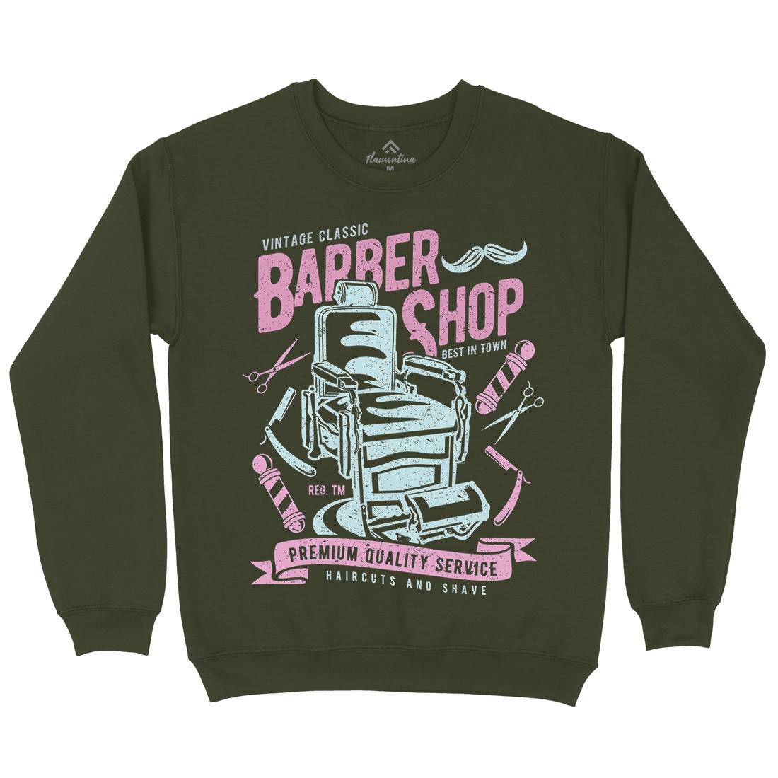 Vintage Shop Mens Crew Neck Sweatshirt Barber A191