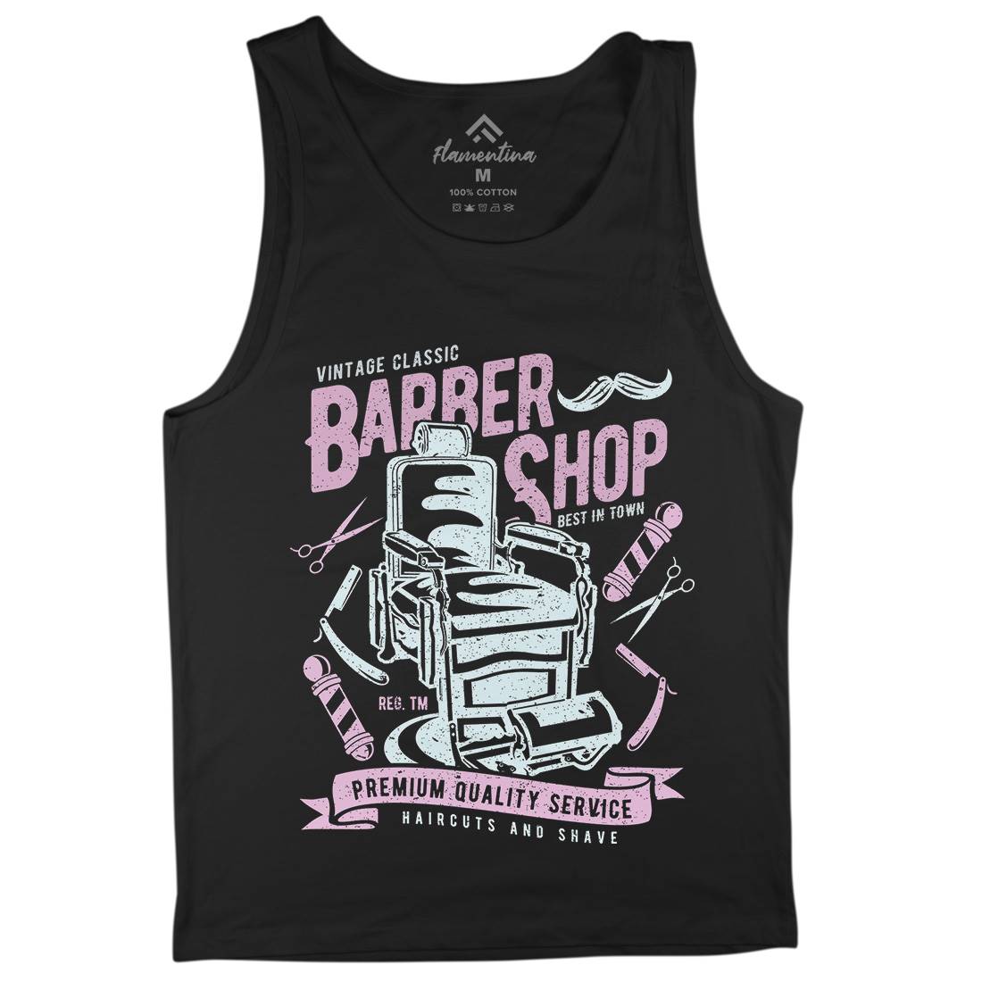 Vintage Shop Mens Tank Top Vest Barber A191