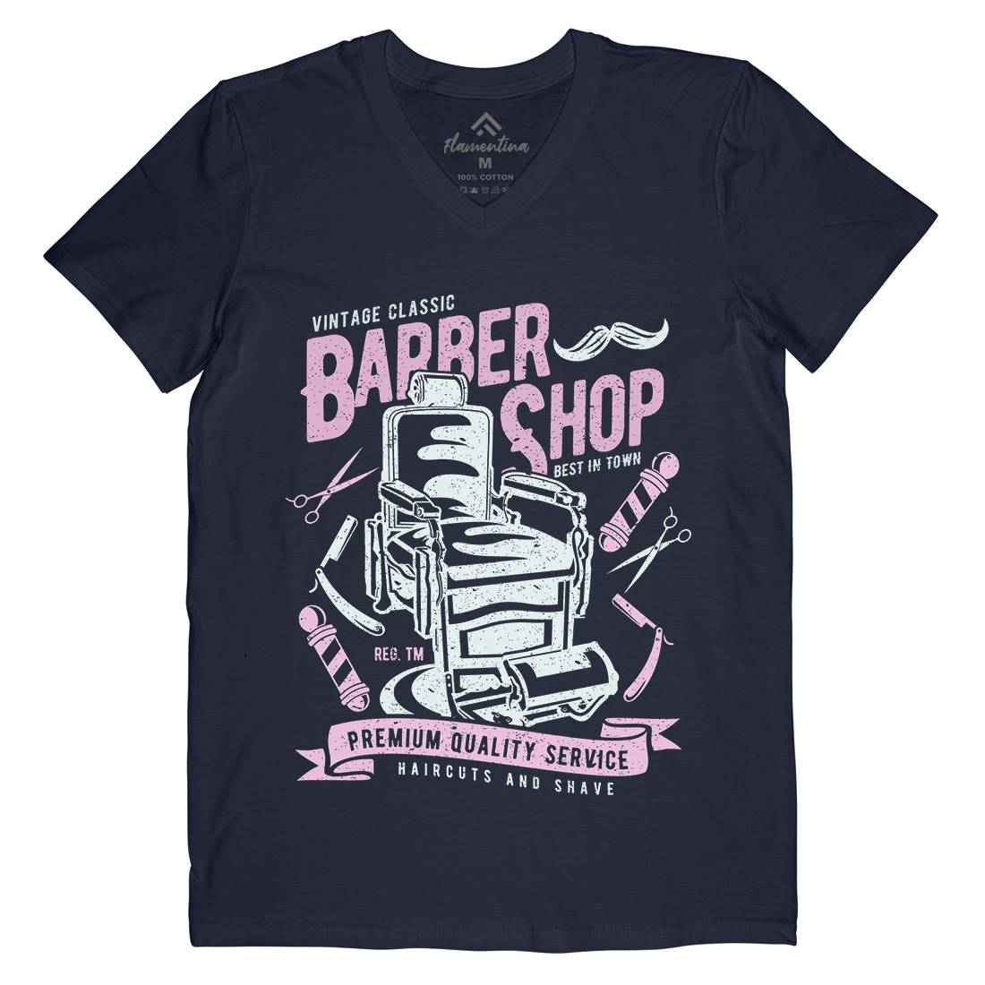 Vintage Shop Mens V-Neck T-Shirt Barber A191