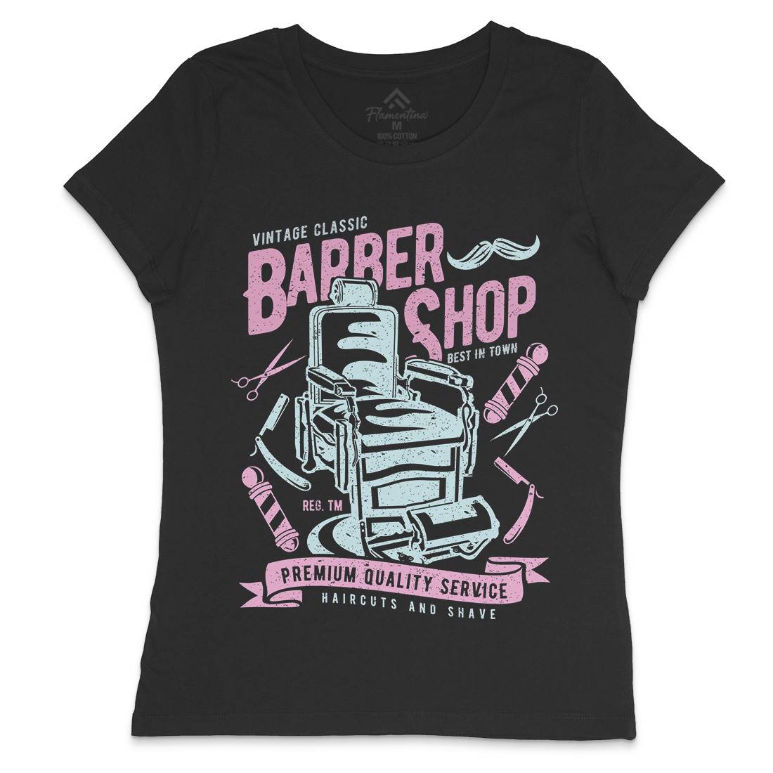 Vintage Shop Womens Crew Neck T-Shirt Barber A191
