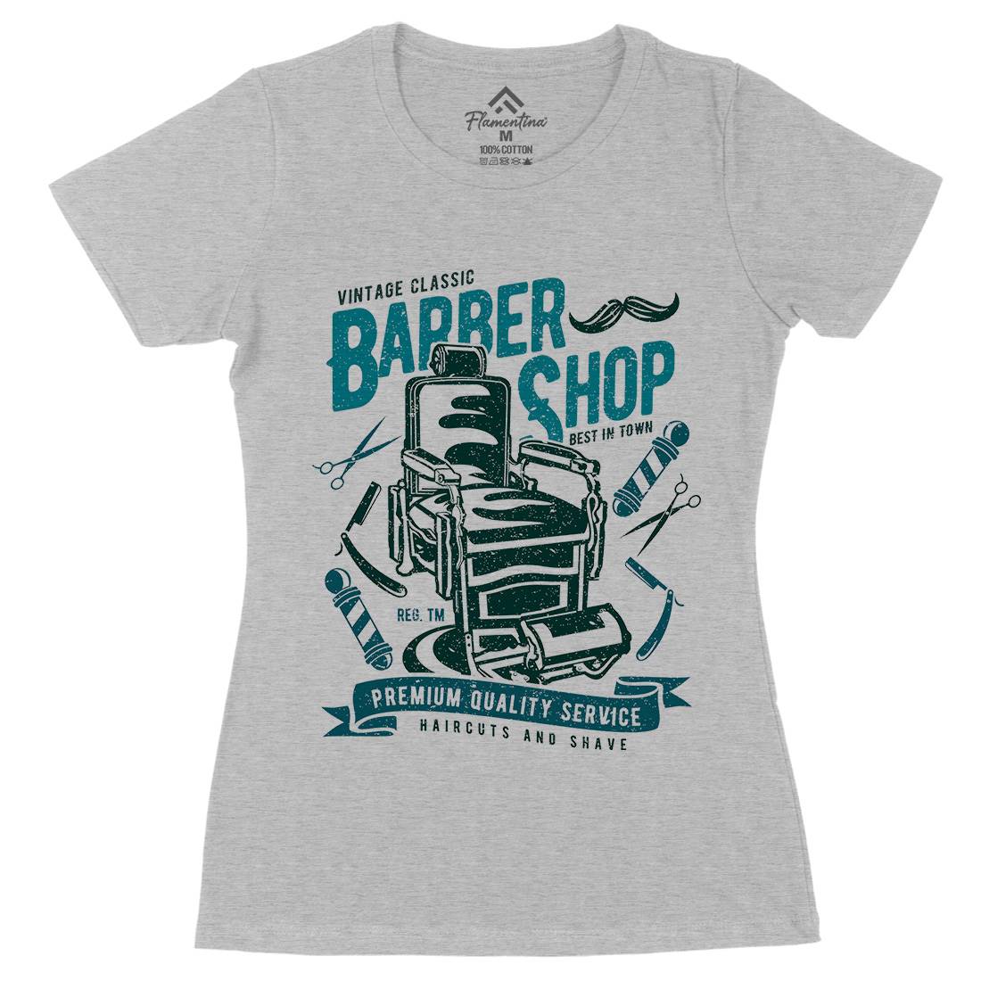 Vintage Shop Womens Organic Crew Neck T-Shirt Barber A191