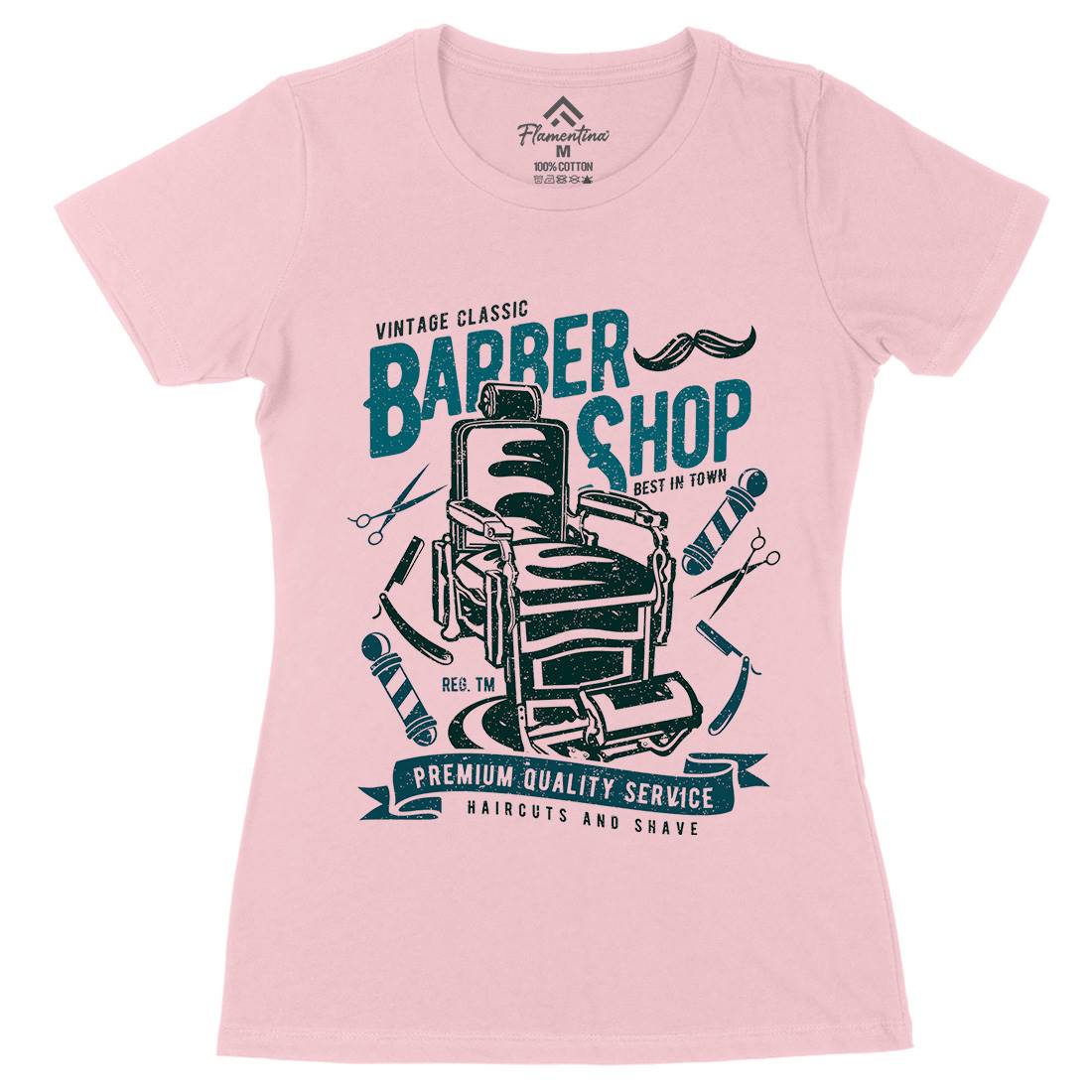 Vintage Shop Womens Organic Crew Neck T-Shirt Barber A191