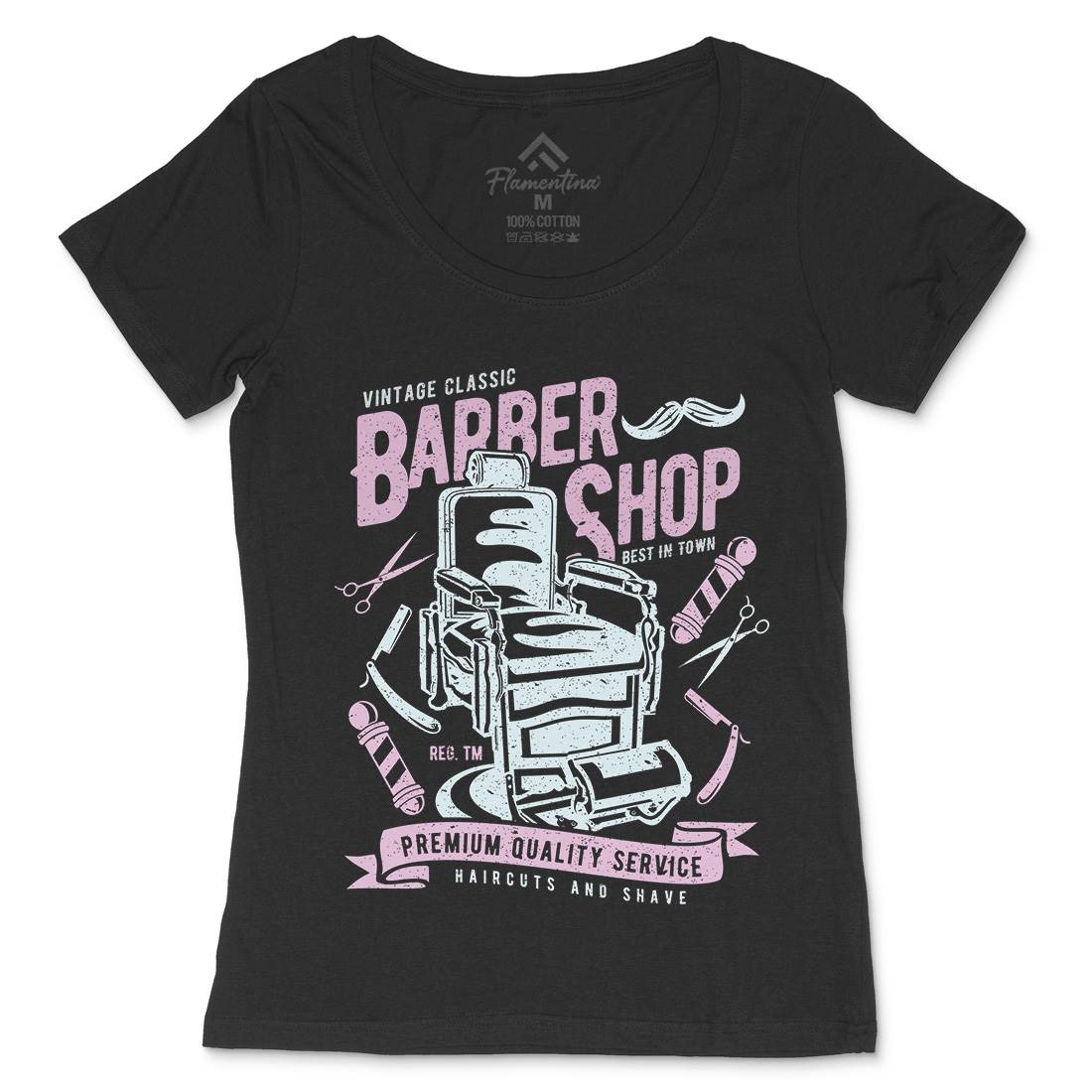 Vintage Shop Womens Scoop Neck T-Shirt Barber A191