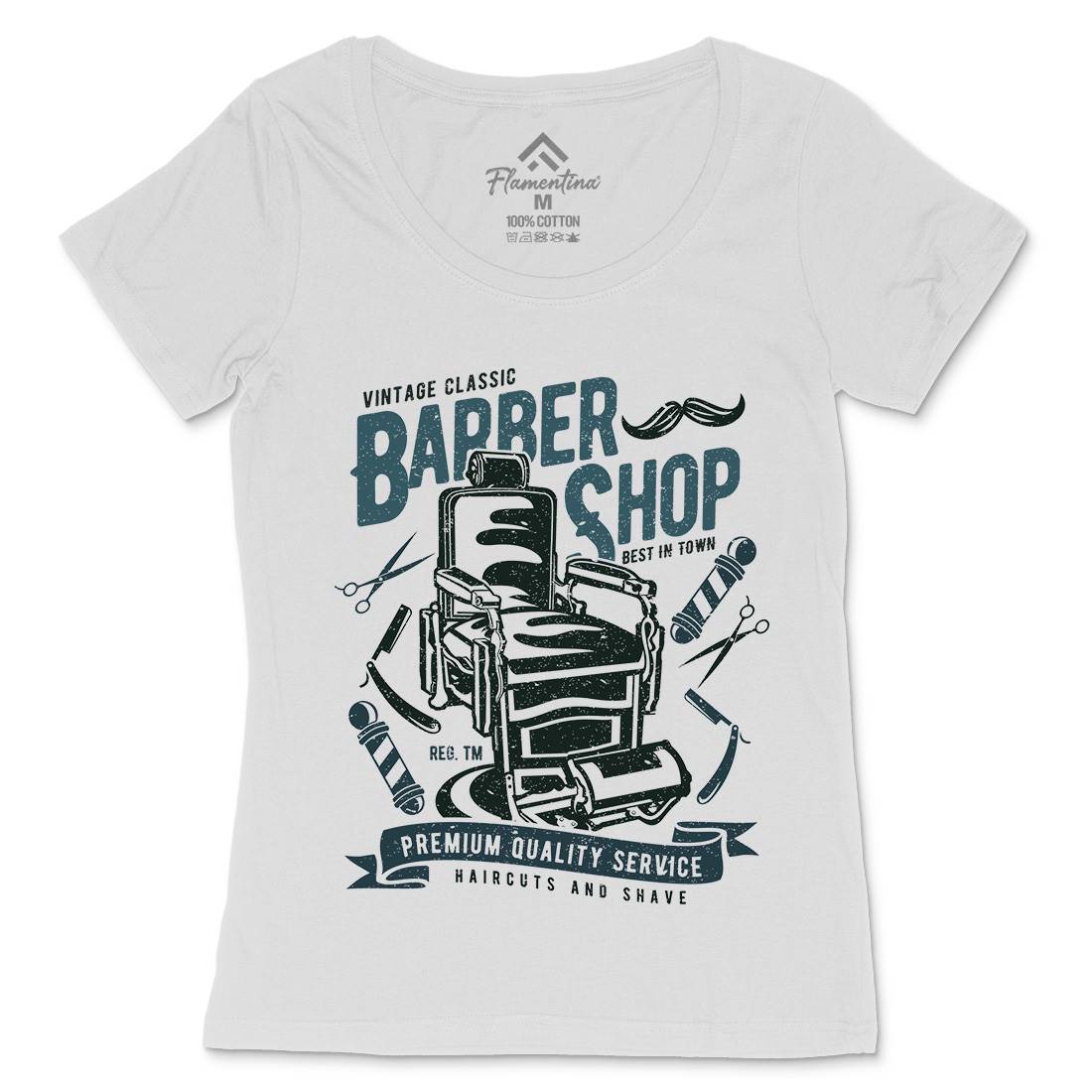 Vintage Shop Womens Scoop Neck T-Shirt Barber A191
