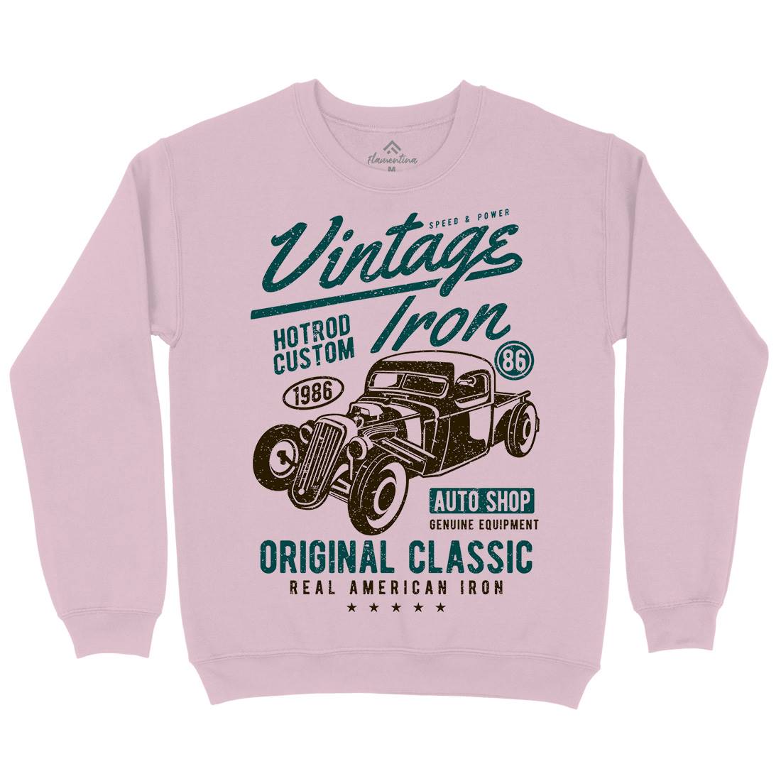 Vintage Iron Kids Crew Neck Sweatshirt Cars A192