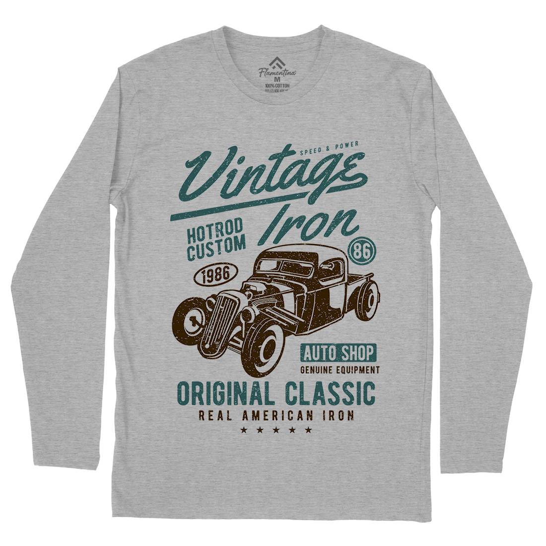 Vintage Iron Mens Long Sleeve T-Shirt Cars A192