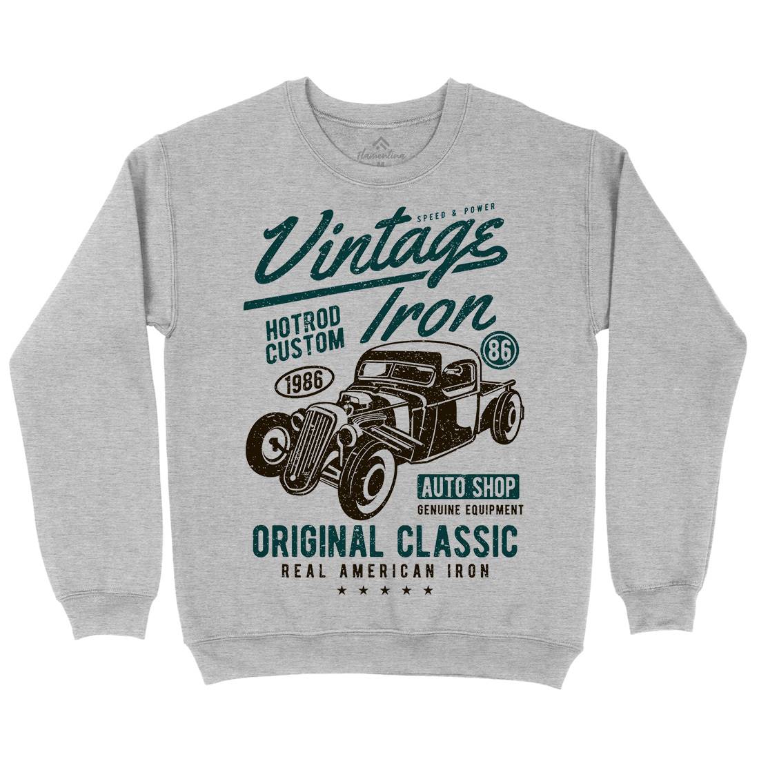 Vintage Iron Kids Crew Neck Sweatshirt Cars A192