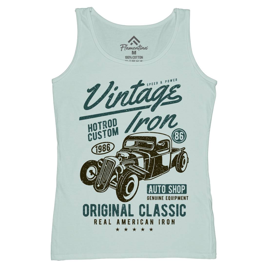 Vintage Iron Womens Organic Tank Top Vest Cars A192