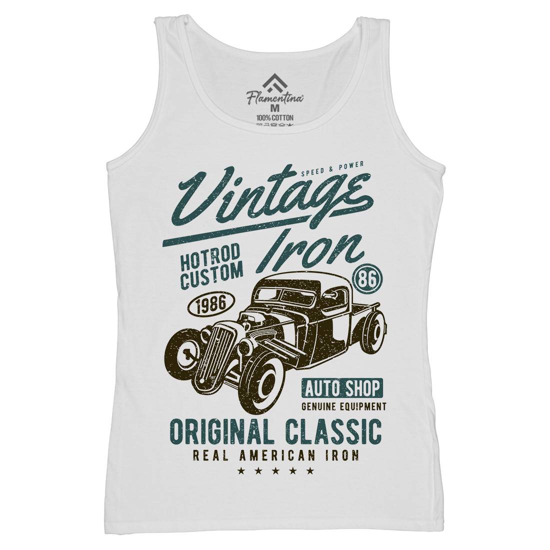 Vintage Iron Womens Organic Tank Top Vest Cars A192