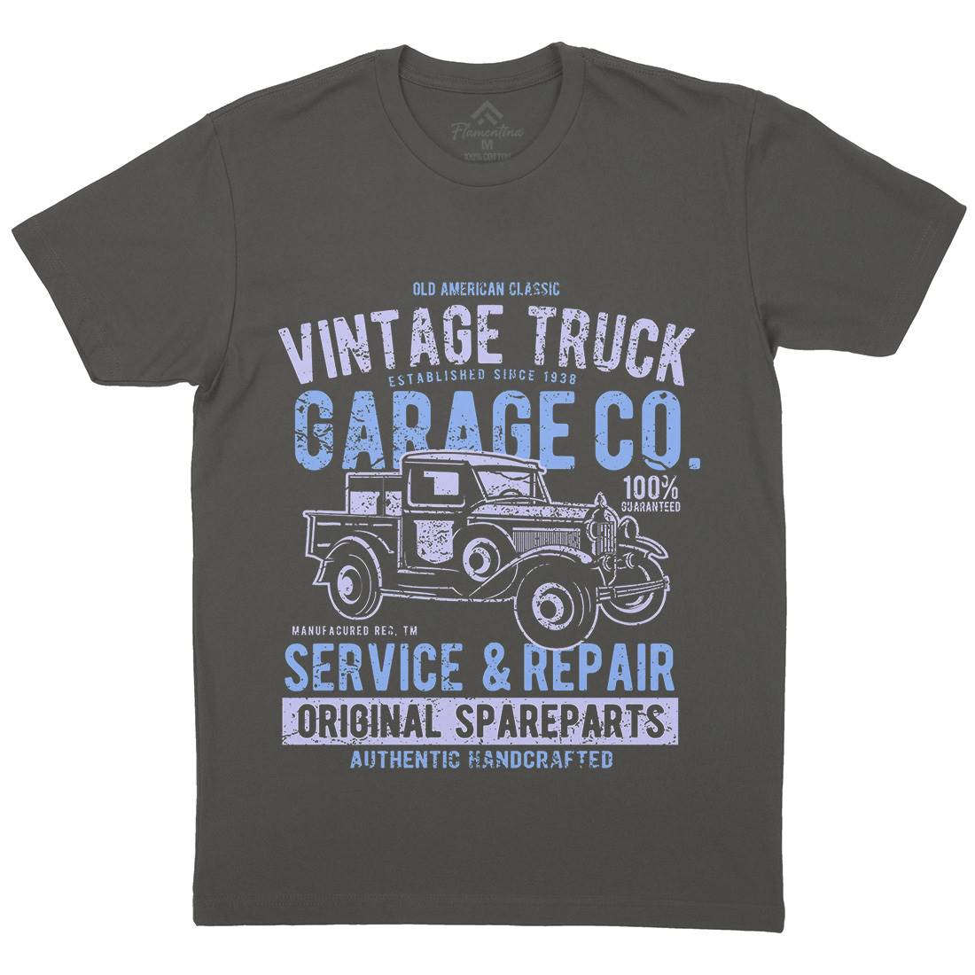 Vintage Truck Mens Crew Neck T-Shirt Vehicles A193