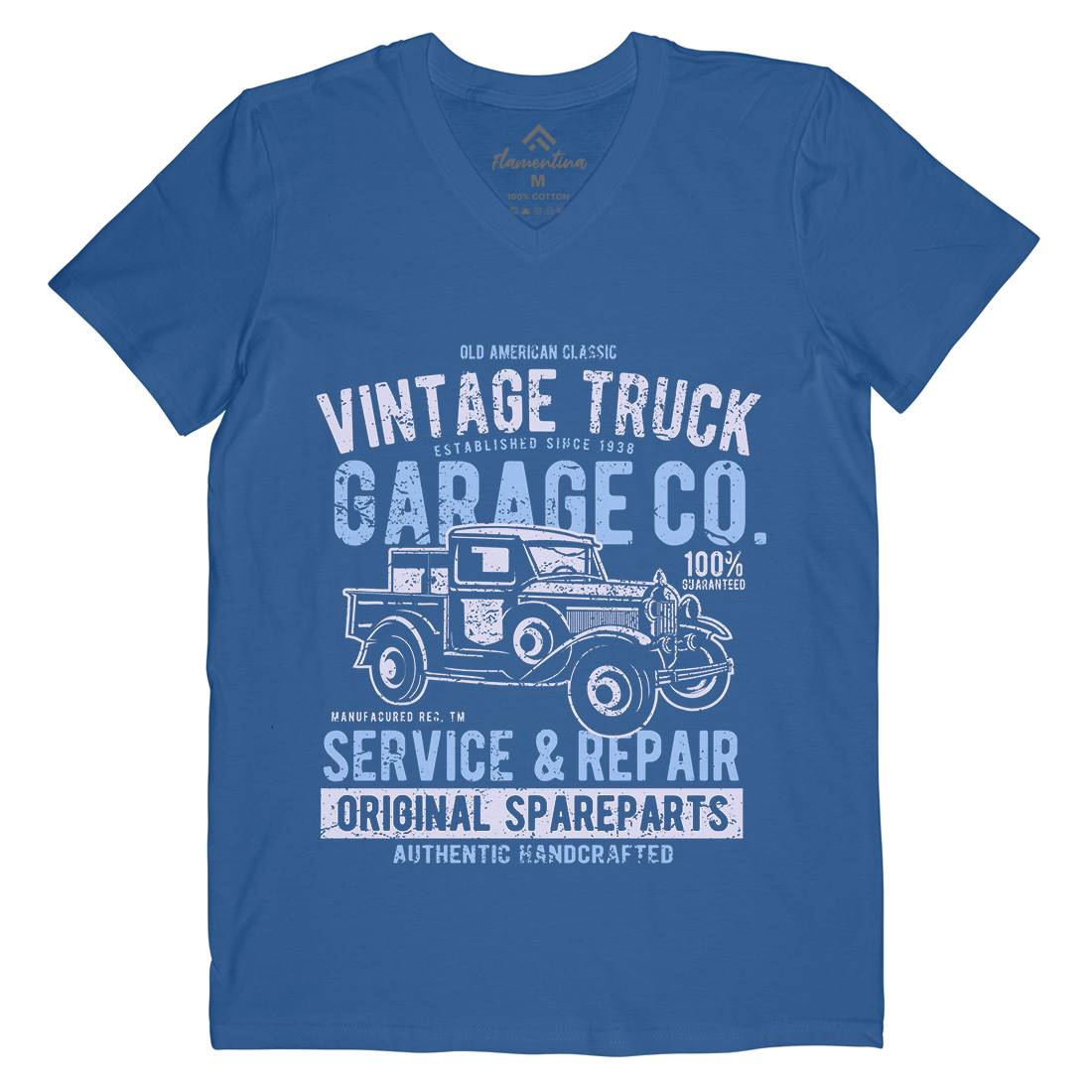 Vintage Truck Mens V-Neck T-Shirt Vehicles A193