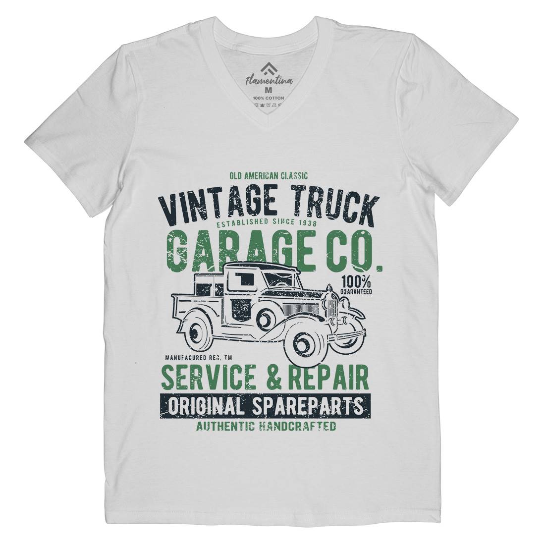 Vintage Truck Mens V-Neck T-Shirt Vehicles A193