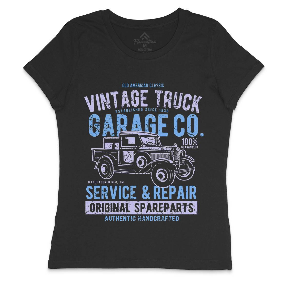 Vintage Truck Womens Crew Neck T-Shirt Vehicles A193