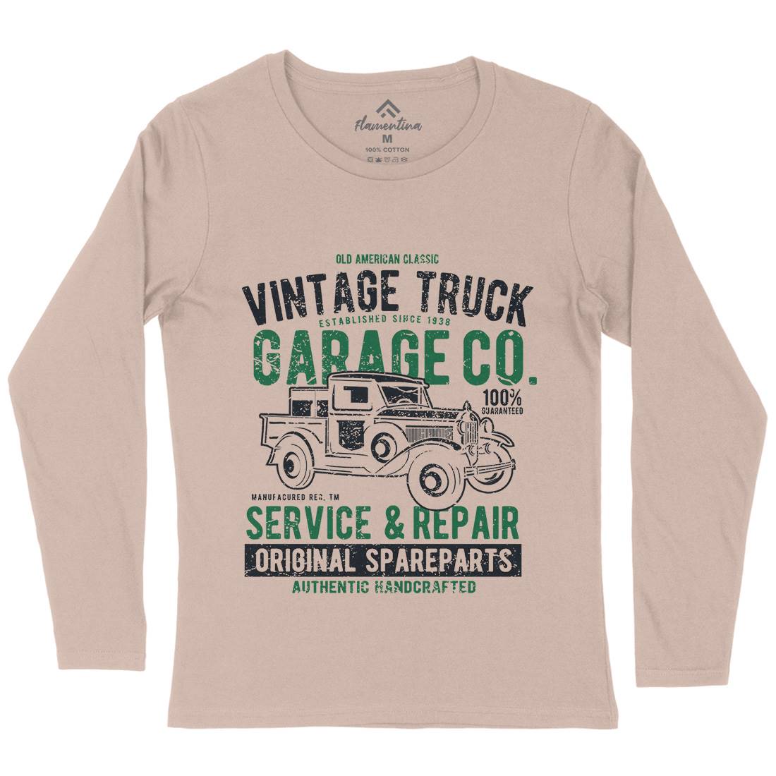 Vintage Truck Womens Long Sleeve T-Shirt Vehicles A193