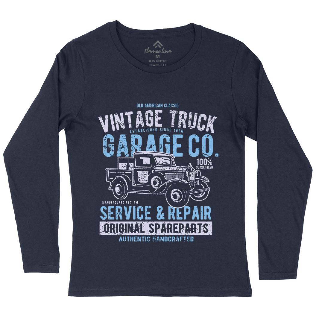 Vintage Truck Womens Long Sleeve T-Shirt Vehicles A193