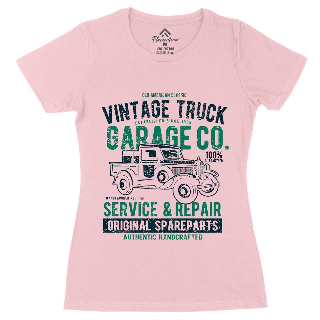 Vintage Truck Womens Organic Crew Neck T-Shirt Vehicles A193