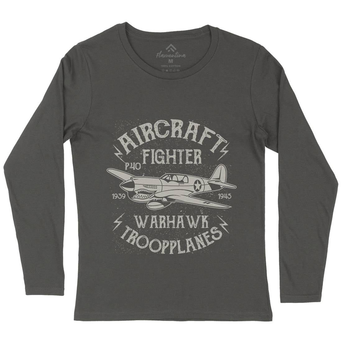 Warhawk Womens Long Sleeve T-Shirt Vehicles A194