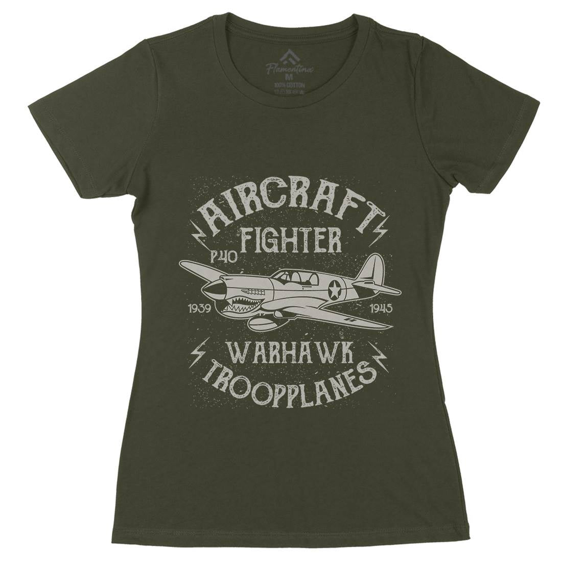 Warhawk Womens Organic Crew Neck T-Shirt Vehicles A194