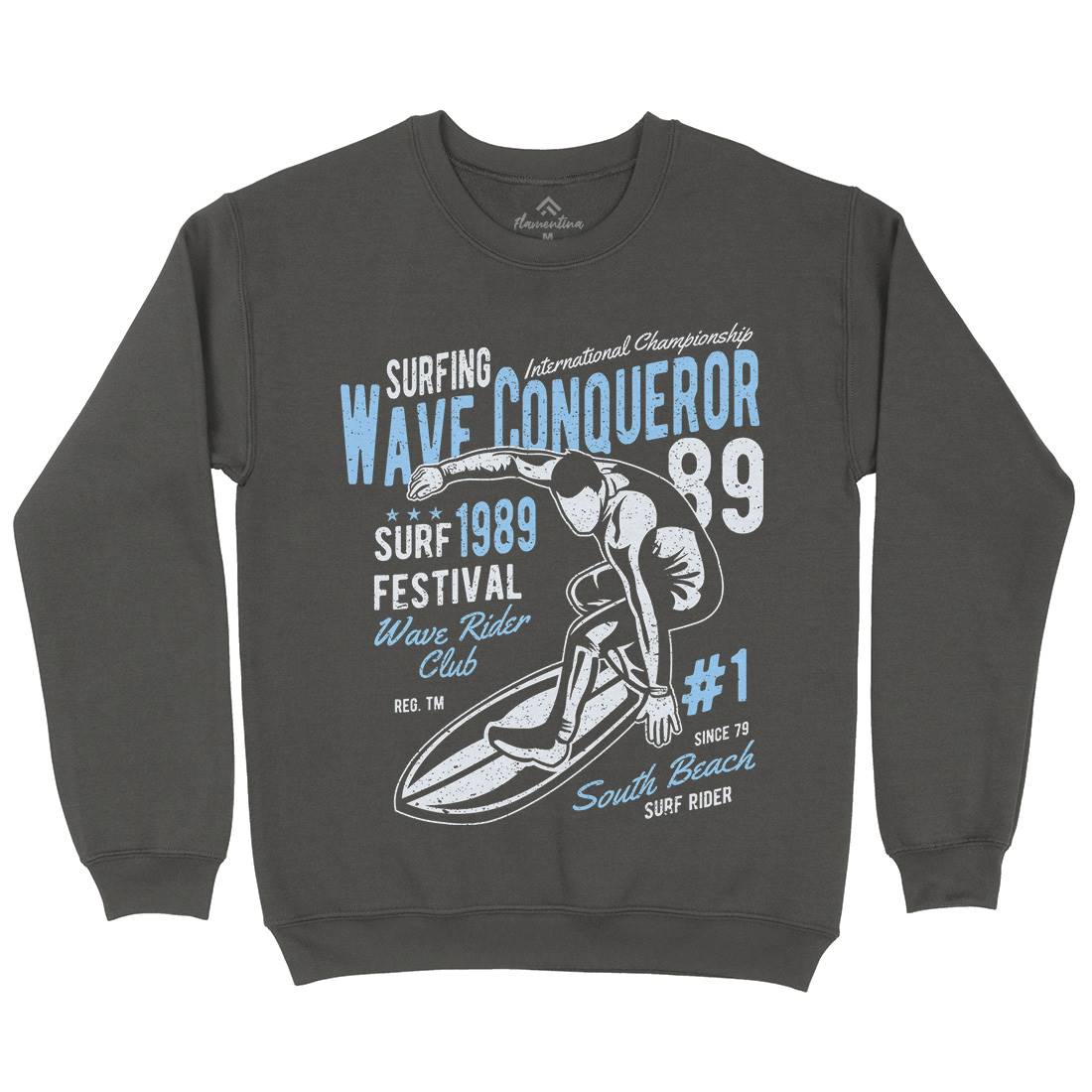 Wave Conqueror Mens Crew Neck Sweatshirt Surf A195