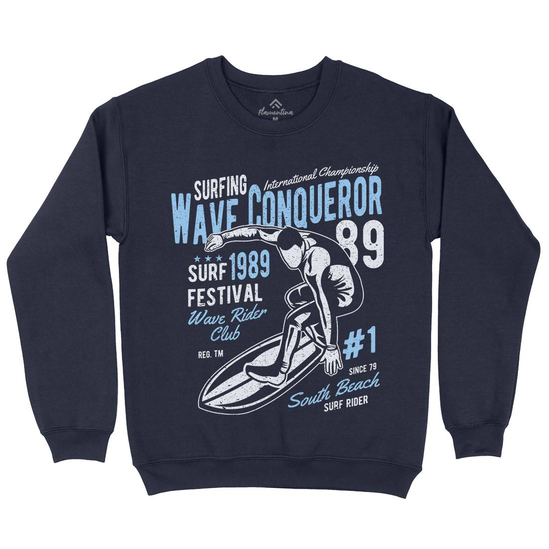 Wave Conqueror Mens Crew Neck Sweatshirt Surf A195
