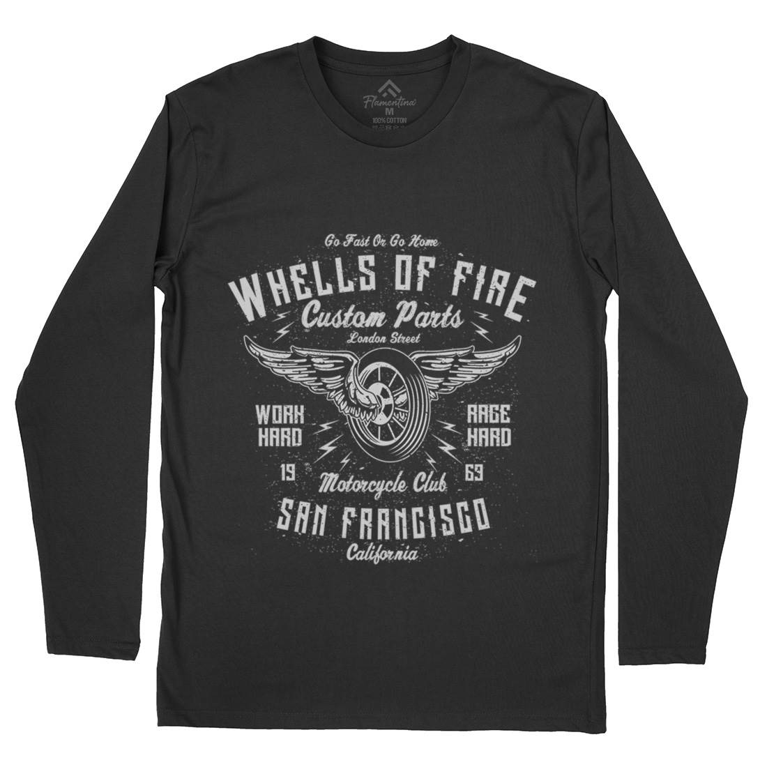 Wheels Of Fire Mens Long Sleeve T-Shirt Motorcycles A196