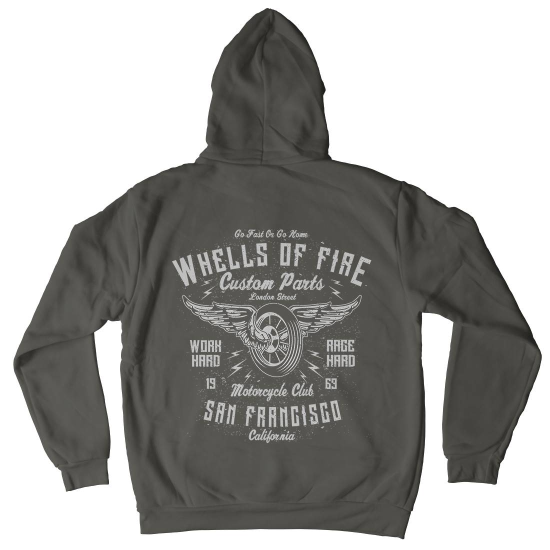 Wheels Of Fire Mens Hoodie With Pocket Motorcycles A196