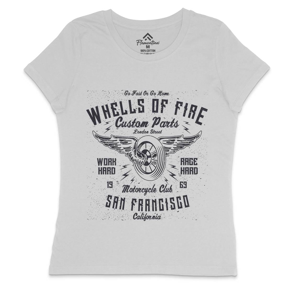 Wheels Of Fire Womens Crew Neck T-Shirt Motorcycles A196