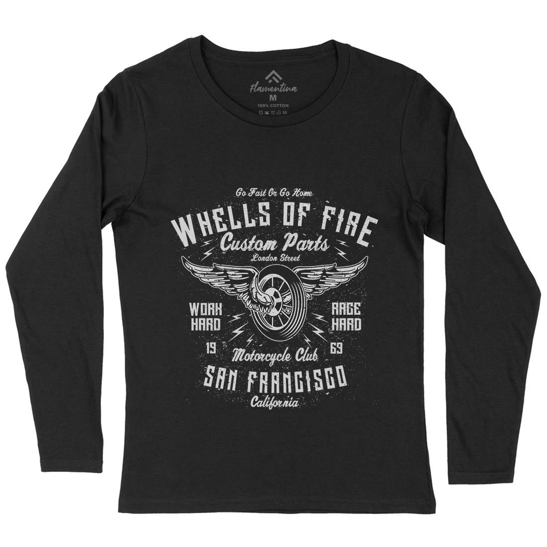 Wheels Of Fire Womens Long Sleeve T-Shirt Motorcycles A196