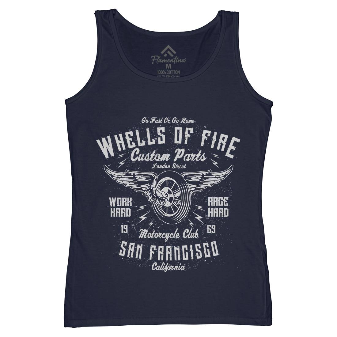 Wheels Of Fire Womens Organic Tank Top Vest Motorcycles A196