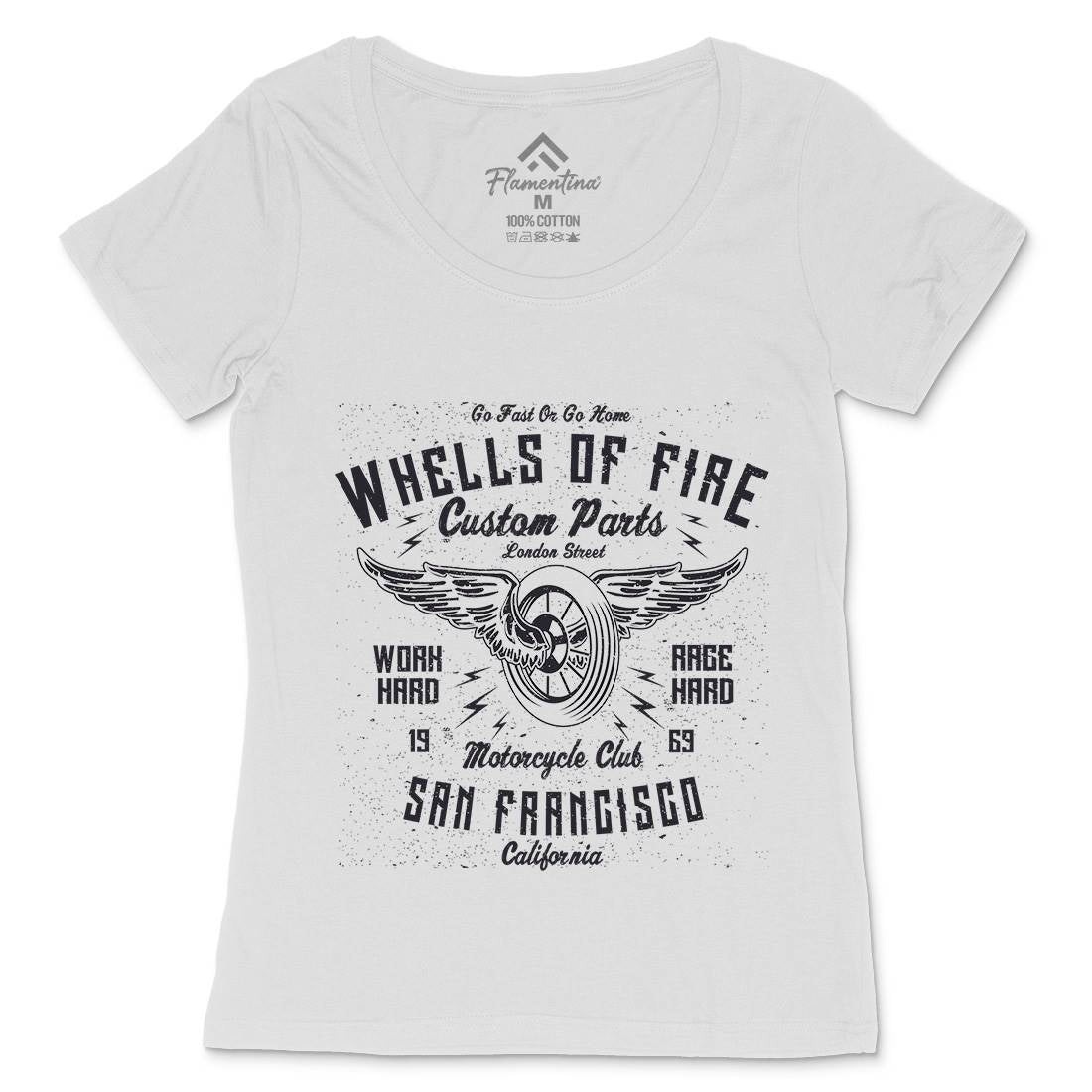 Wheels Of Fire Womens Scoop Neck T-Shirt Motorcycles A196